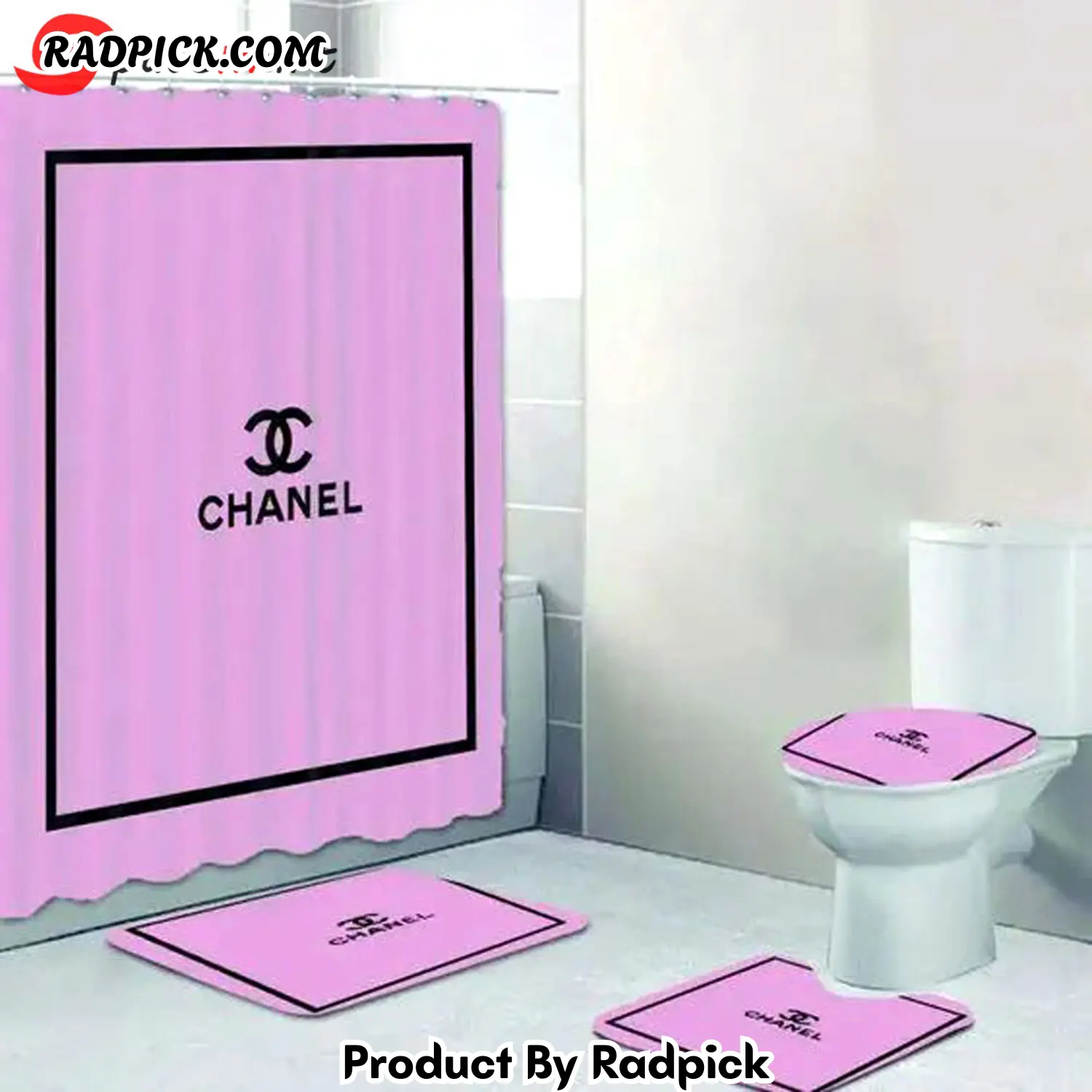 Chanel purple bathroom set hot luxury shower curtain bath rug mat home decor 269 bathroom accessory sets rp3871172.png